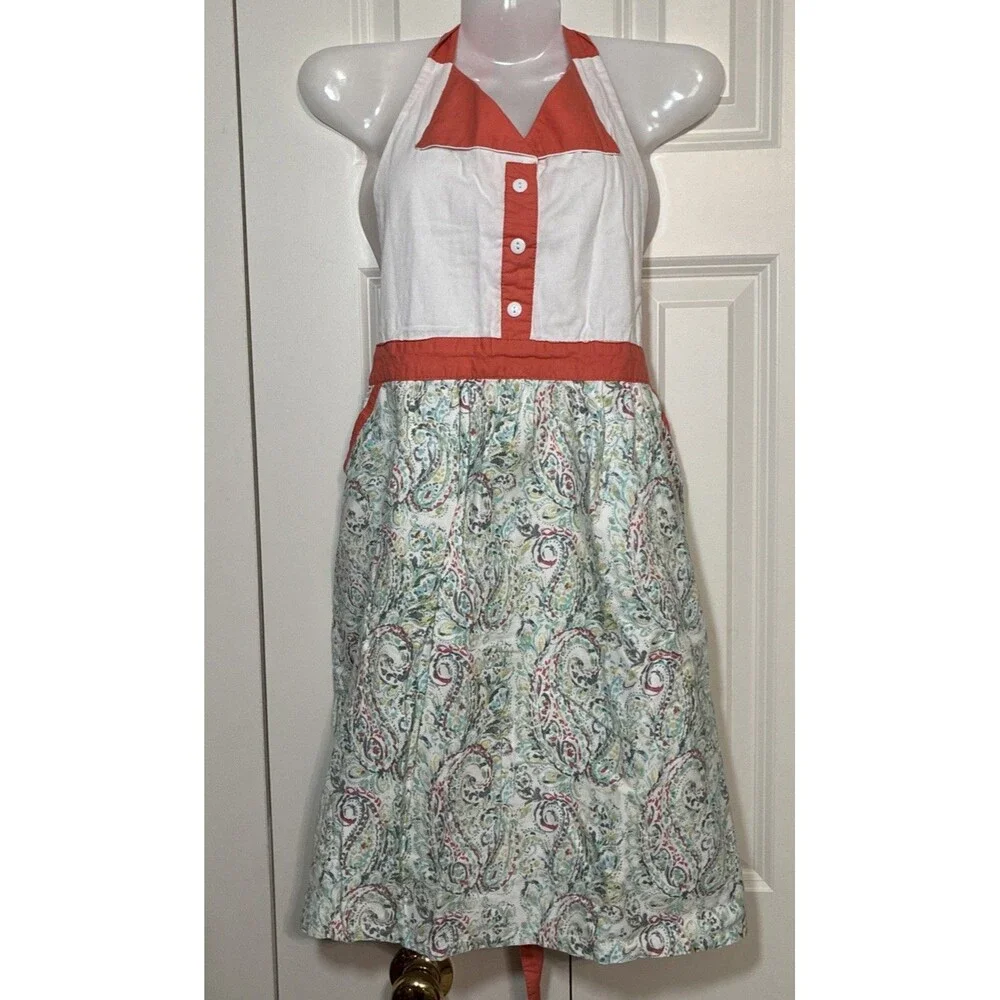 Envogue Paisley Apron 1950s Style Coquette Cottage